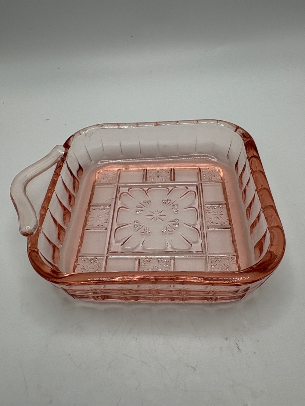 Jeanette Pink Depression Glass Small Relish Dish